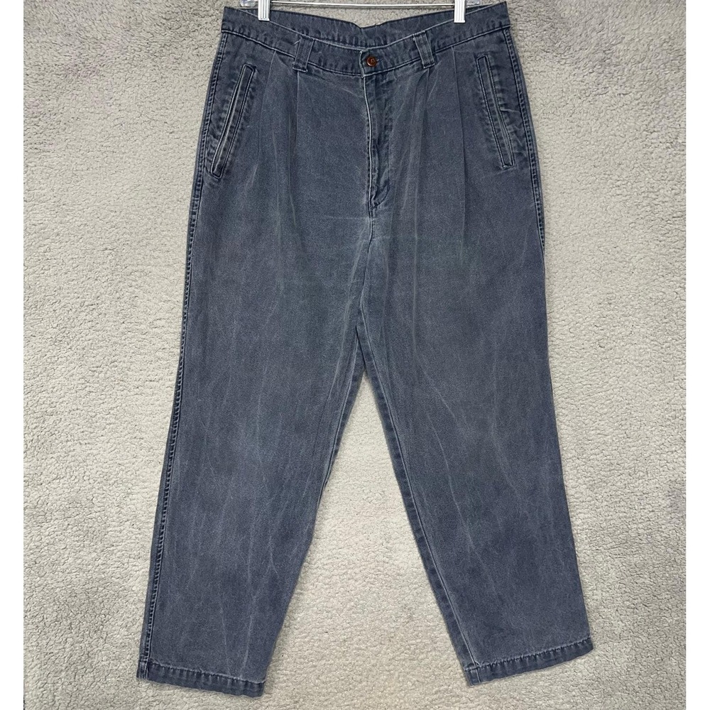 VTG Dockers By Levi's Jeans Mens Sz 36x31 (33x29) Blue Denim Pleated Chino Pants